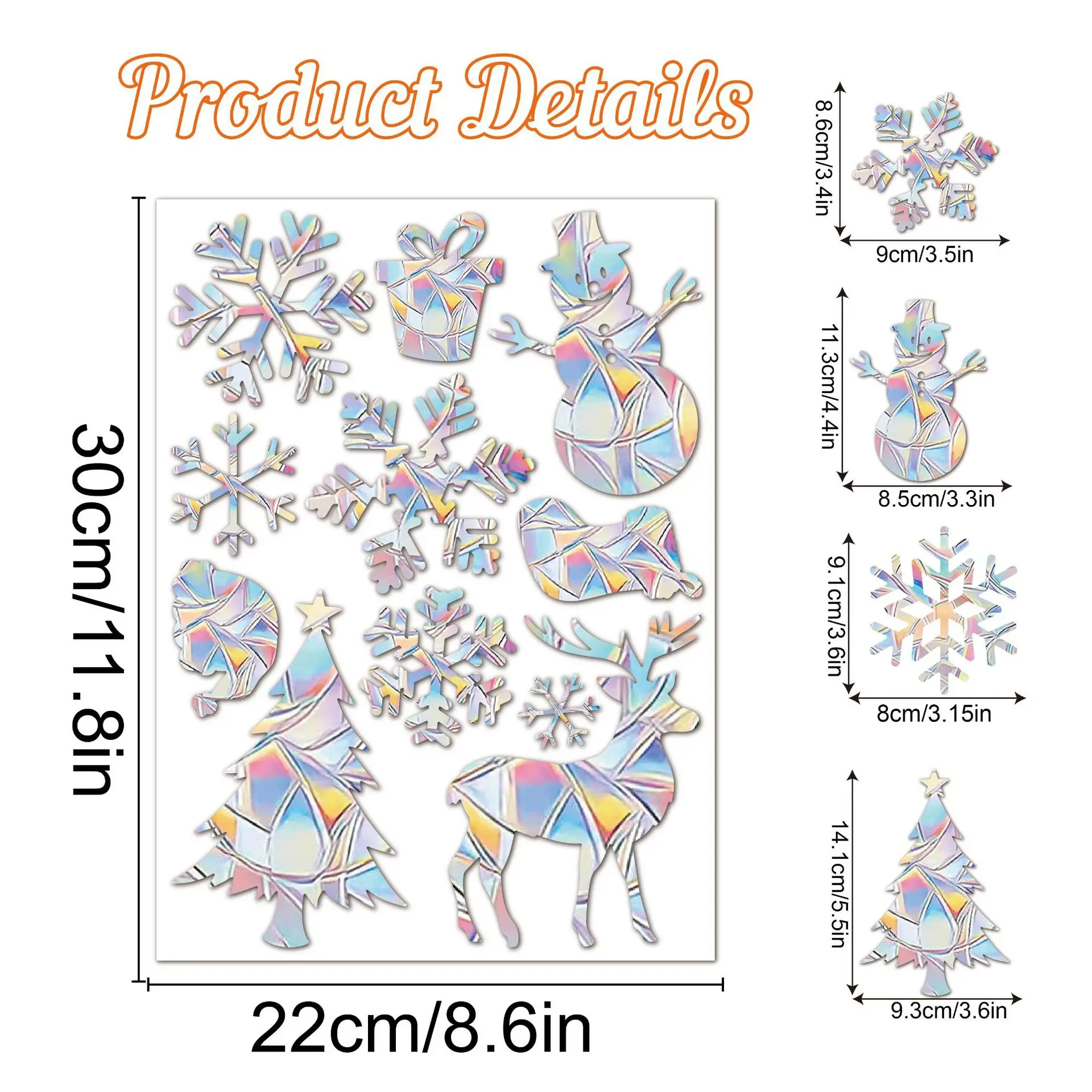 Sunshine Catcher Colorful Window Stickers Rainbow Prism Butterfly Electrostatic Glass Stickers PVC Anti-collision Window Sticker: WHITE