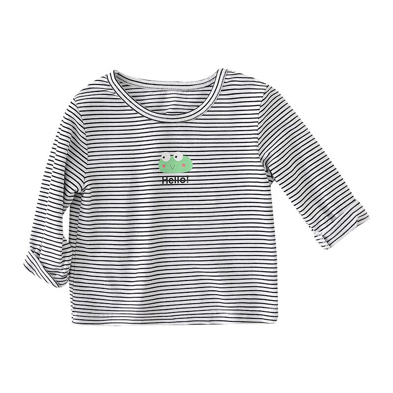 Roupa Casual Para Crianças Bebê Listrado Camiseta de Manga Longa Primavera Outono Novos Meninos E Meninas T Camisa Do Bebê T-shirt Infantil Tops de Algodão