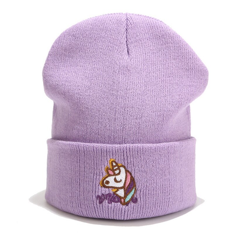 SchöNe Einhorn Mütze Mädchen Frauen Winter warm Hütte Nizza Weiche Gestrickte Hüte Winter Hütte Mütze für Frauen Mädchen