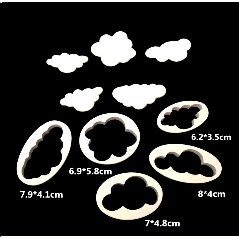 2 stk liten bil plast kakeform sukker fondant form kake dekorasjon form: himmel 5 stk