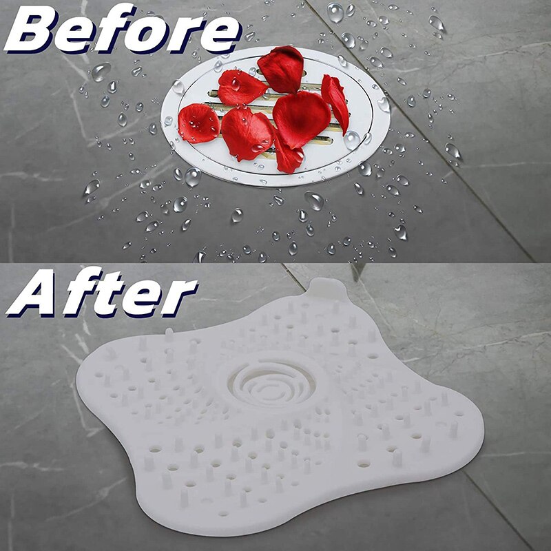 Nieuw 6 stuks doucheafvoer haarvanger badstop afdekking afvoerbeschermer tpr gootsteen afvoerzeef rioolfilters