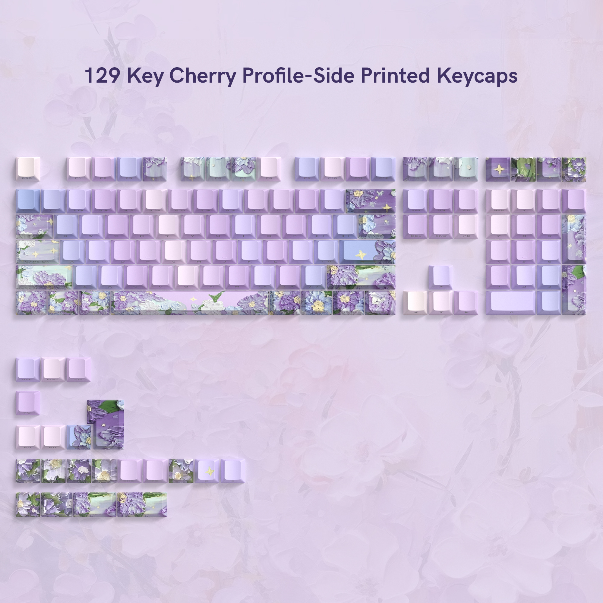 127 teclas que brilla a través de flor de ciruelo perfil de cereza Keycap PBT Keycap Dye-Sub Cherry MX interruptores para teclado mecánico de jugador: Ámbar