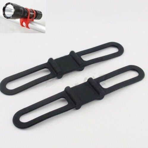 Soporte de luz para manillar de Bicicleta, banda de silicona para fijación de teléfono, cuerda elástica, linterna, vendas