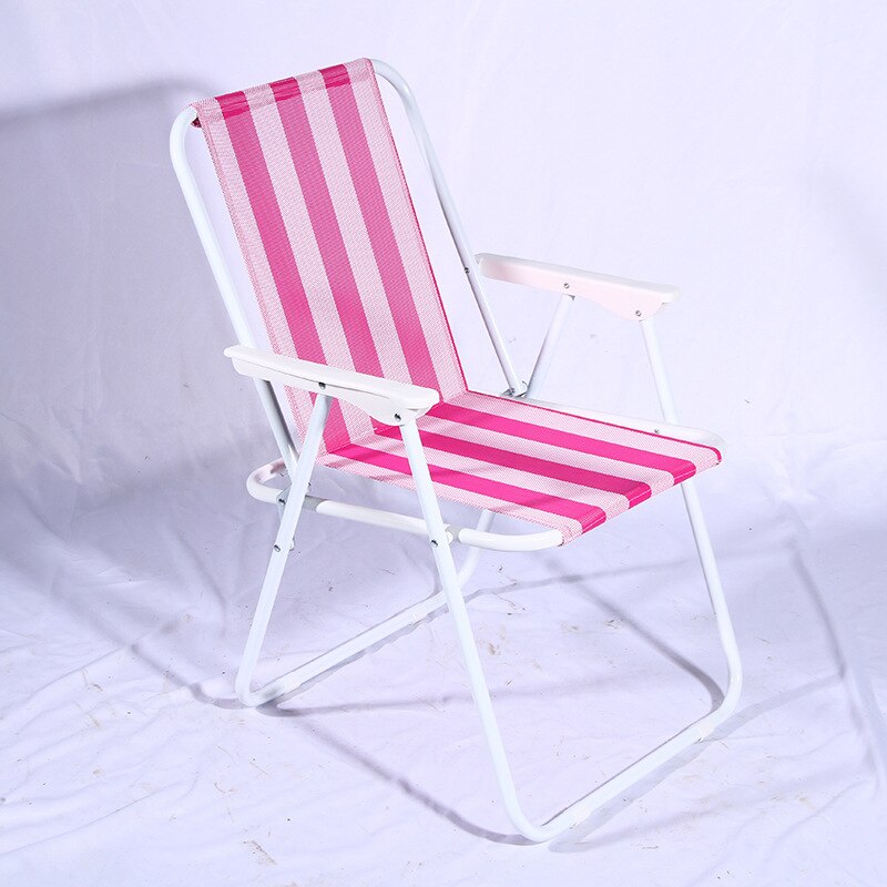 Silla de salón para exteriores y oficina, sillón plegable de doble tubo redondo, color a rayas, tela Oxford, reclinable, para playa y camping: 1