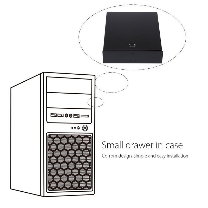 Desktop Computer 5.25" Bay Case Box Rack Blank Organizer Drawer for Storage Devices Memory Cards USB Flash Drive