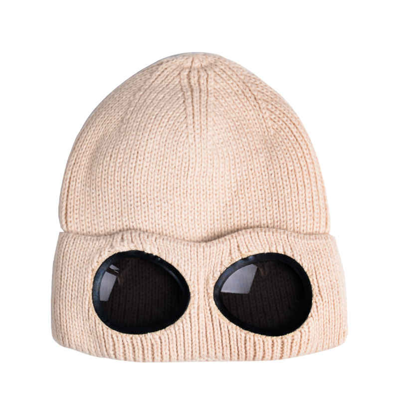 Vinter skihue dame #39 vindtæt spejlstrik varm ansigtsmaske snowboardmaske: Beige