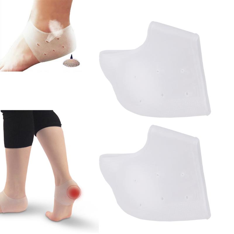 Et par silikone åndbart fødder ærme kompression ankelbøjle støtte sokker anti forstuvning hæl dække beskyttende wrap