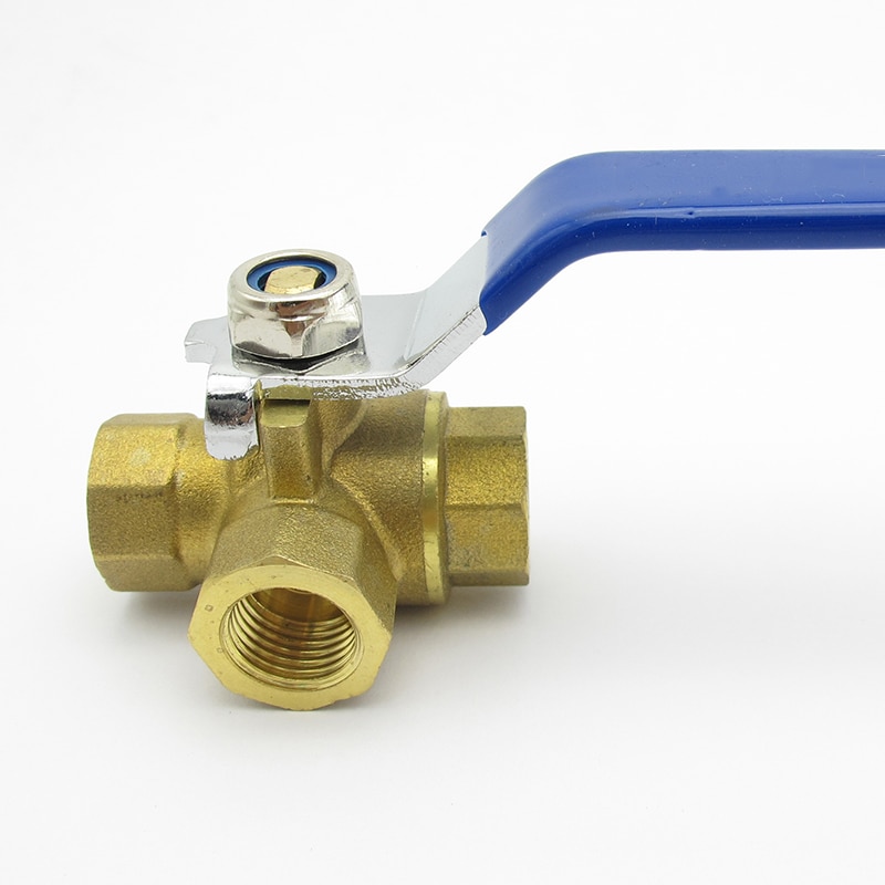 1/4 " 3/8 " 1/2 " 3/4 " 1 " bsp invändig gänga helport l-port trevägs kulventilkontakt i mässing för vattenolja luftgas