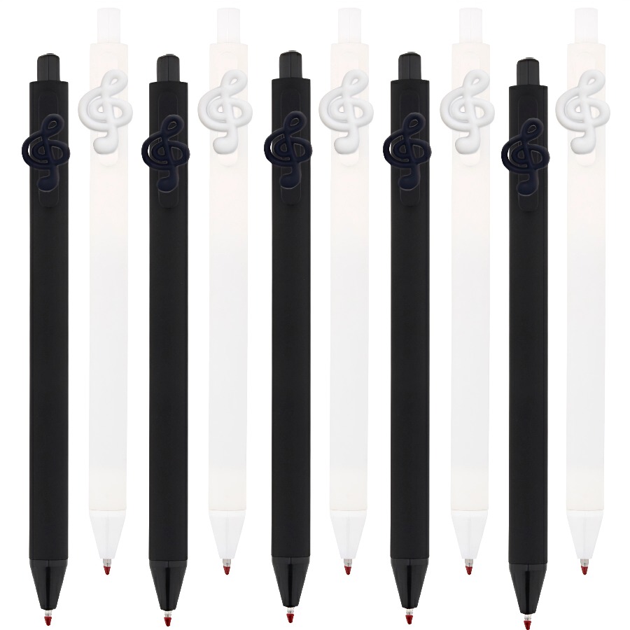 10 stuks muzieknoten pennen, muzikale nieuwigheid, 0.5mm soepel schrijvende zwarte pennen voor dagboek, kantoor en schoolbenodigdheden