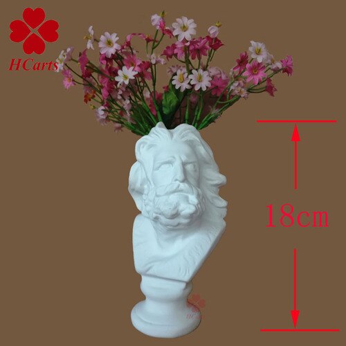 Vit harts david skulptur huvud vas blomsterarrangemang original imitation gips heminredning vas marseille ariadne vaser: 18cm marseille