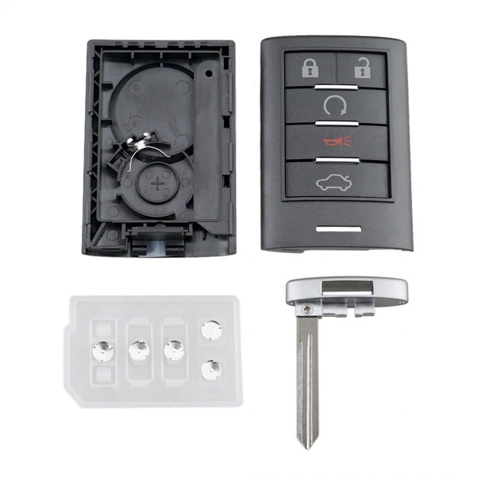 Auto Autosleutel Shell Case Vervanging 5 Knoppen Auto Afstandsbediening Sleutel Shell met Kleine Sleutel Fit voor Cadillac ATS SRX STS CTS DTS