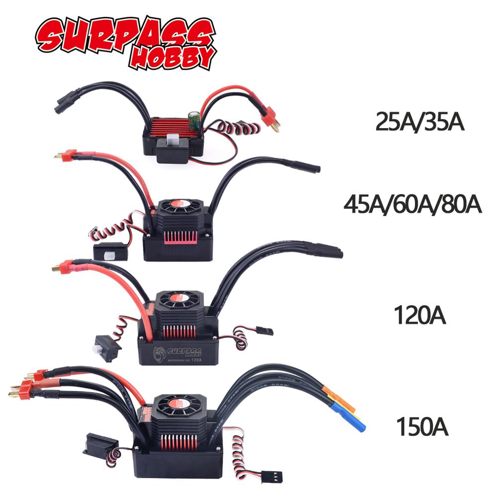 150A 120A Waterproof ESC KK Speed Controller 35A 45A 60A 80A for 1/8 1/10 1/12 RC Monster Redcat Volcano EPX Blackout XTE Buggy