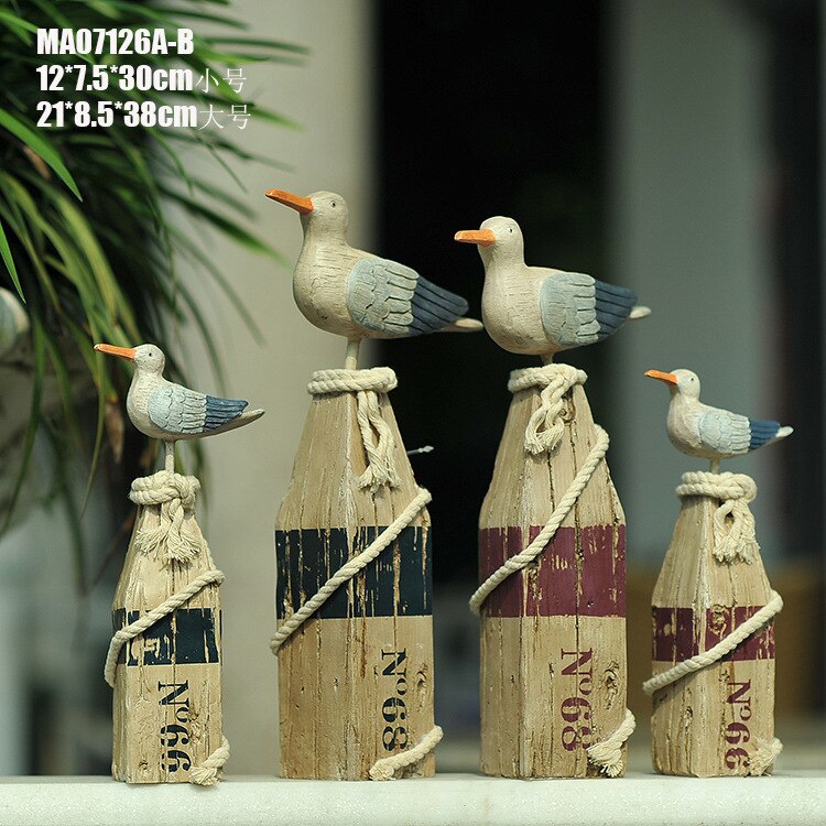 Middelhavet fugle måge skulptur mikro landskabspleje boligindretning flyde træ håndværk harpiks haven dekoration