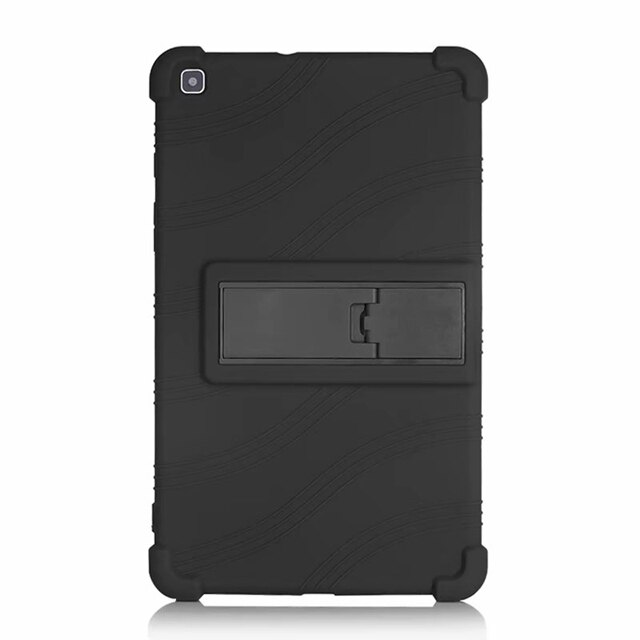 Zachte Siliconen Kinderen Case Voor Samsung Galaxy Tab Een 8.0 SM-T290 SM-T295 SM-T297 Tablet Funda Shockproof Cover Met Kickstand: Black