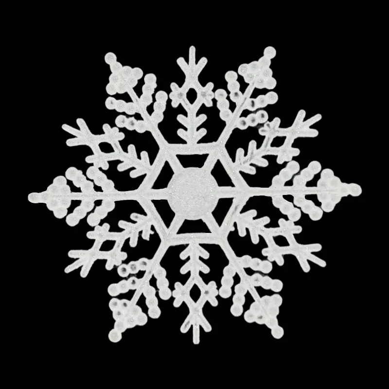 Pack Of 24/12/6 Pieces Snowflakes For Christmas Tree Decoration Blue Snowflakes With Bright Powder Winter Year Hanging Decor: Colorful / 11cm