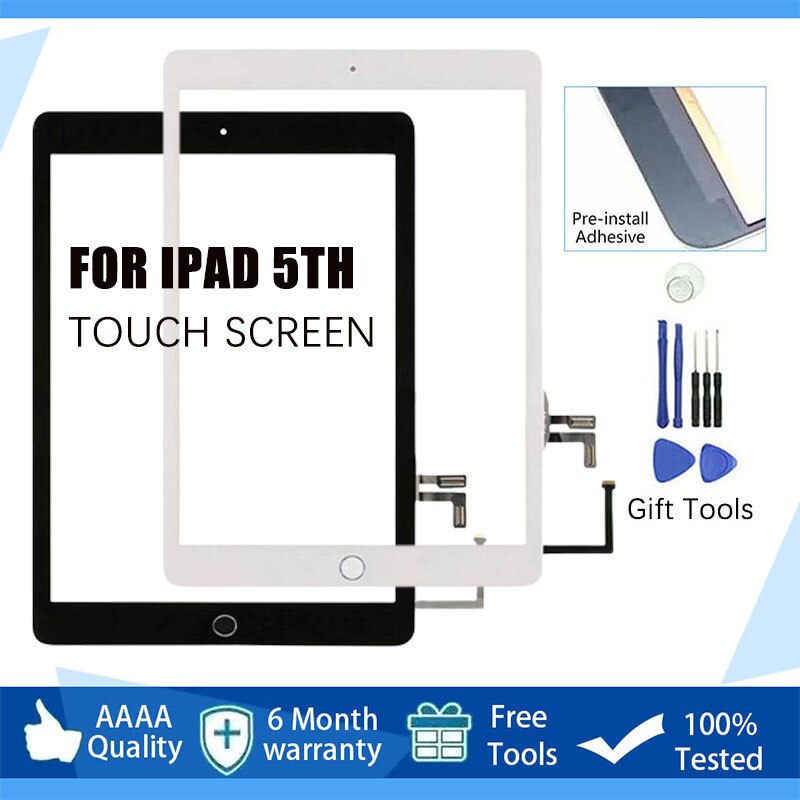 1Pcs Nieuw Voor Ipad 5th Ipad 9.7 Lcd Outer Touch Screen Digitizer Glas Touch Panel Vervanging a1822 A1823