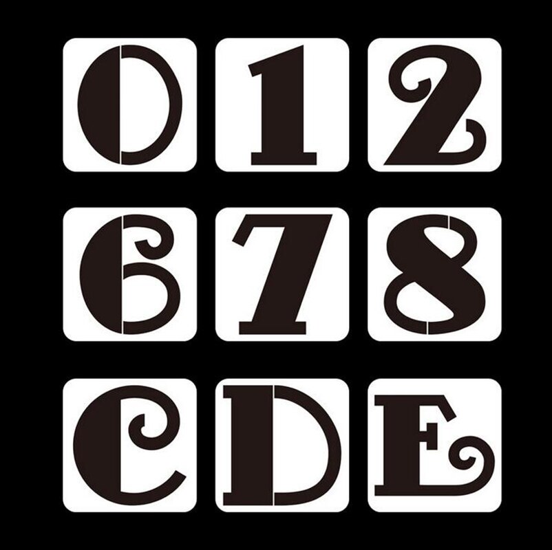 Alphabet and Number Stencils Card Set, Plastic Letter Stencils for Painting Learning DIY Craft Decoration, 4 inches
