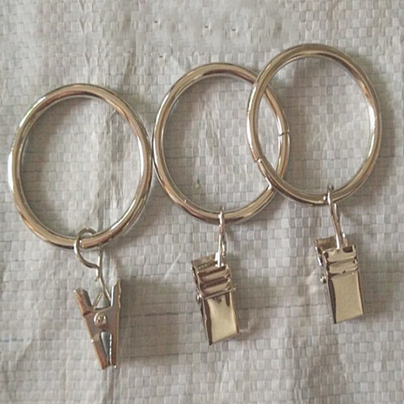 10pcs Stainless Steel Hook Metal Rings Removable Clips with Eyelets For Window Curtain Draperies Clothes Practical