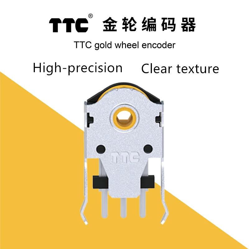 TTC 7/8/9/10/11/12/13/14/15/16 mm rotierend Maus scrollen Gold Rad Encoder mit 1,74 mm Lochmarkierung, 20–40 g Kraft für PC-Maus