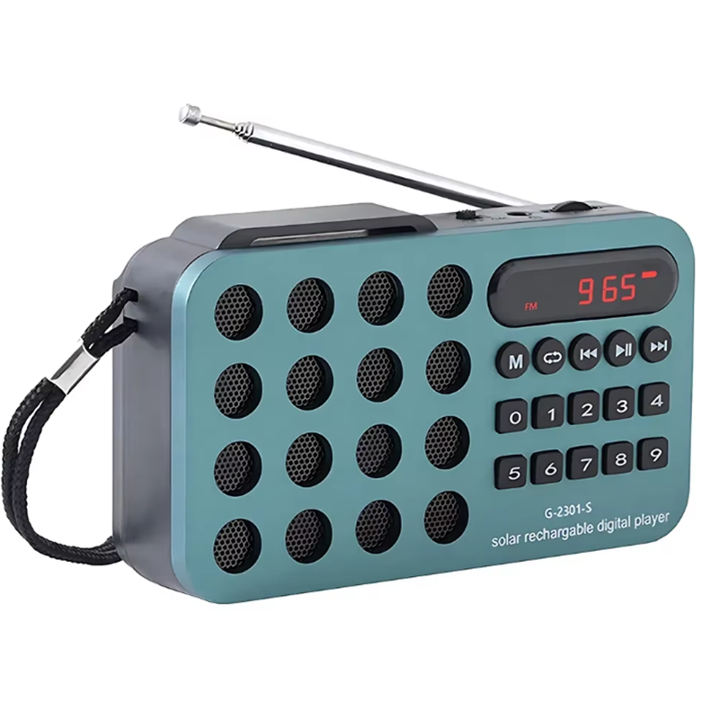 Mini Portable Pocket FM Radio Solar Charging Wireless Speakers Support USB TF Card Play Bluetooth-compatible FM Radio Receiver