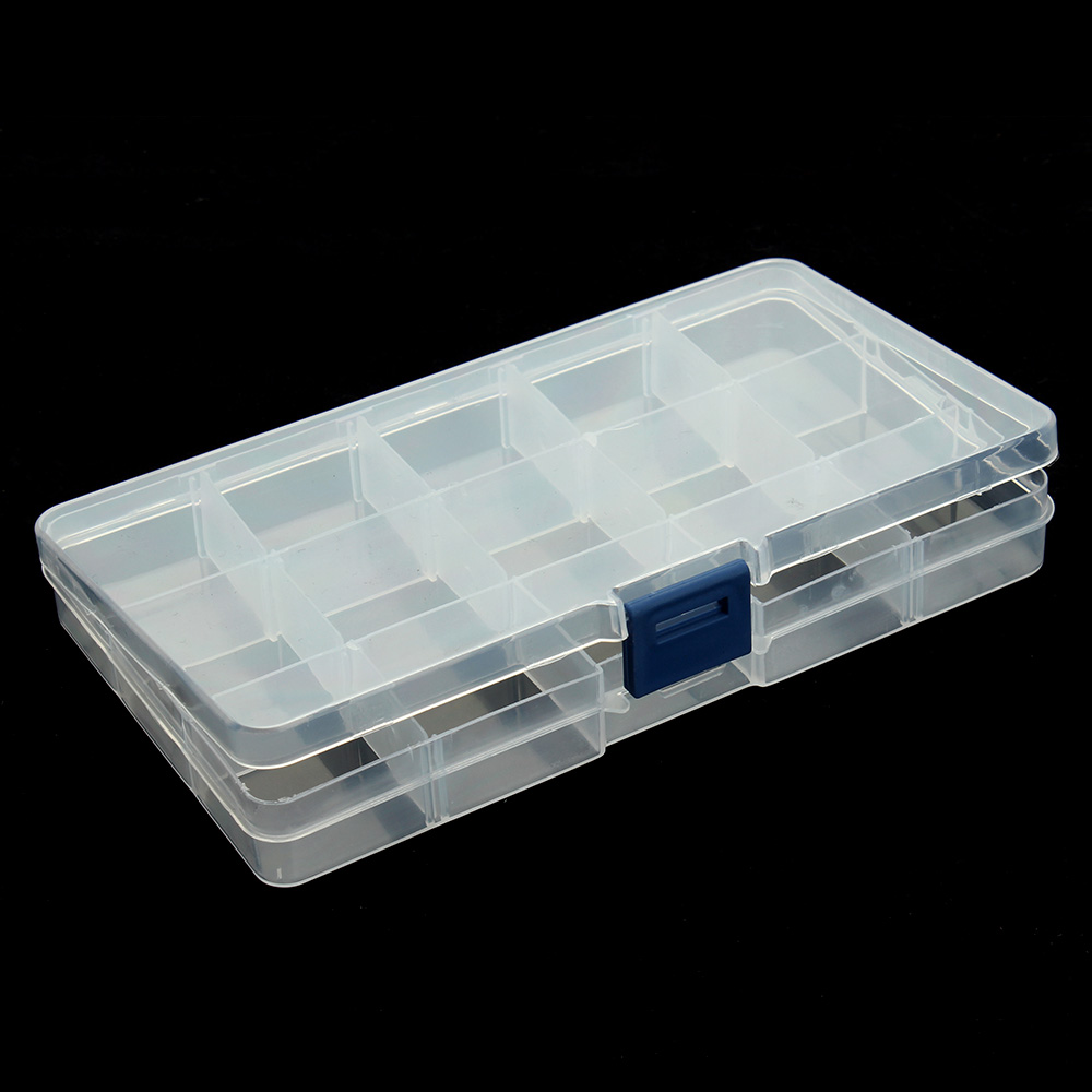 10/15 Grids Plastic Jewelry Box Storage Case Craft Jewelry Beads Earrings Compartment Adjustable Display Organizer Container