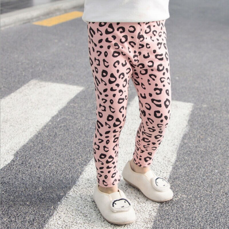 2-7y småbørn barn baby piger leopard leggings forår efterår børn piger bukser strømpebukser