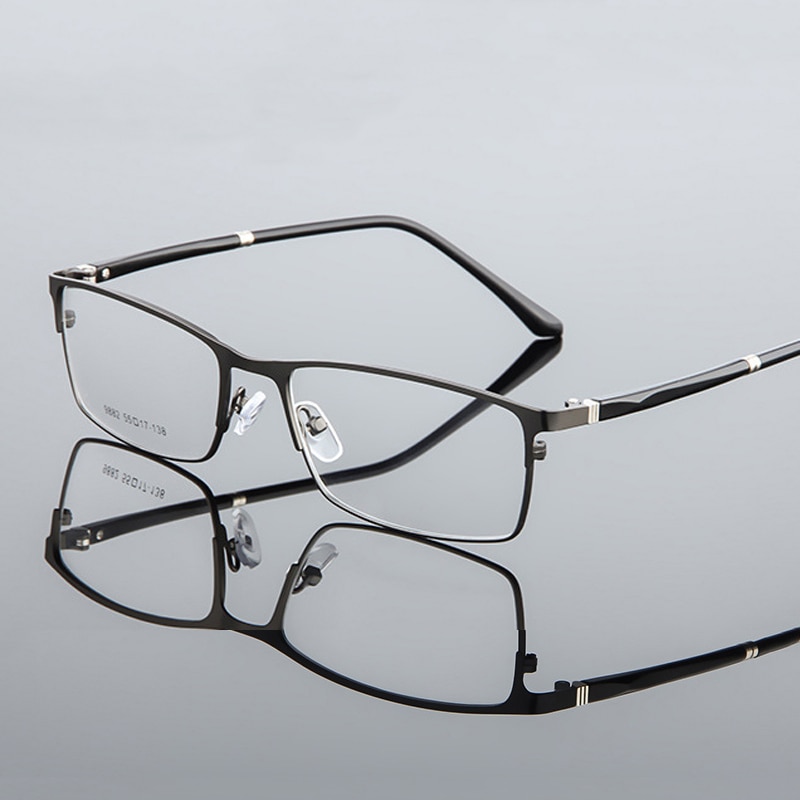 Elbru Anti-blue Light Metal Square Frame Glasses Frame Men Classic Business Full Frame Optical Myopia Eyeglasses