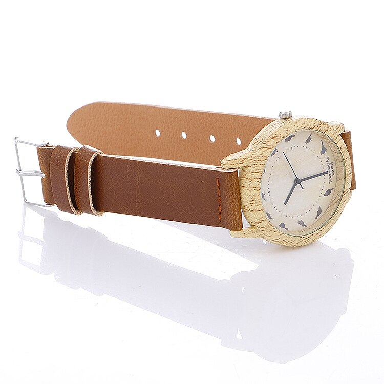 Houten horloges quartz heren dames horloges casual houten leren band vogelhorloge houten heren polshorloge relogio masculino