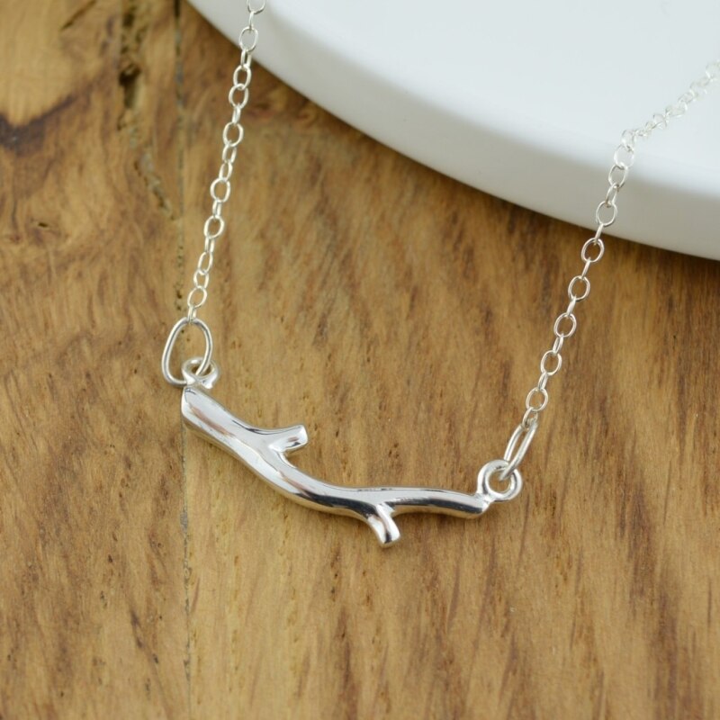 Branch Handmade Fresh 925 Sterling Silver Clavicle Chain Temperament Trendy Female Necklace SNE177