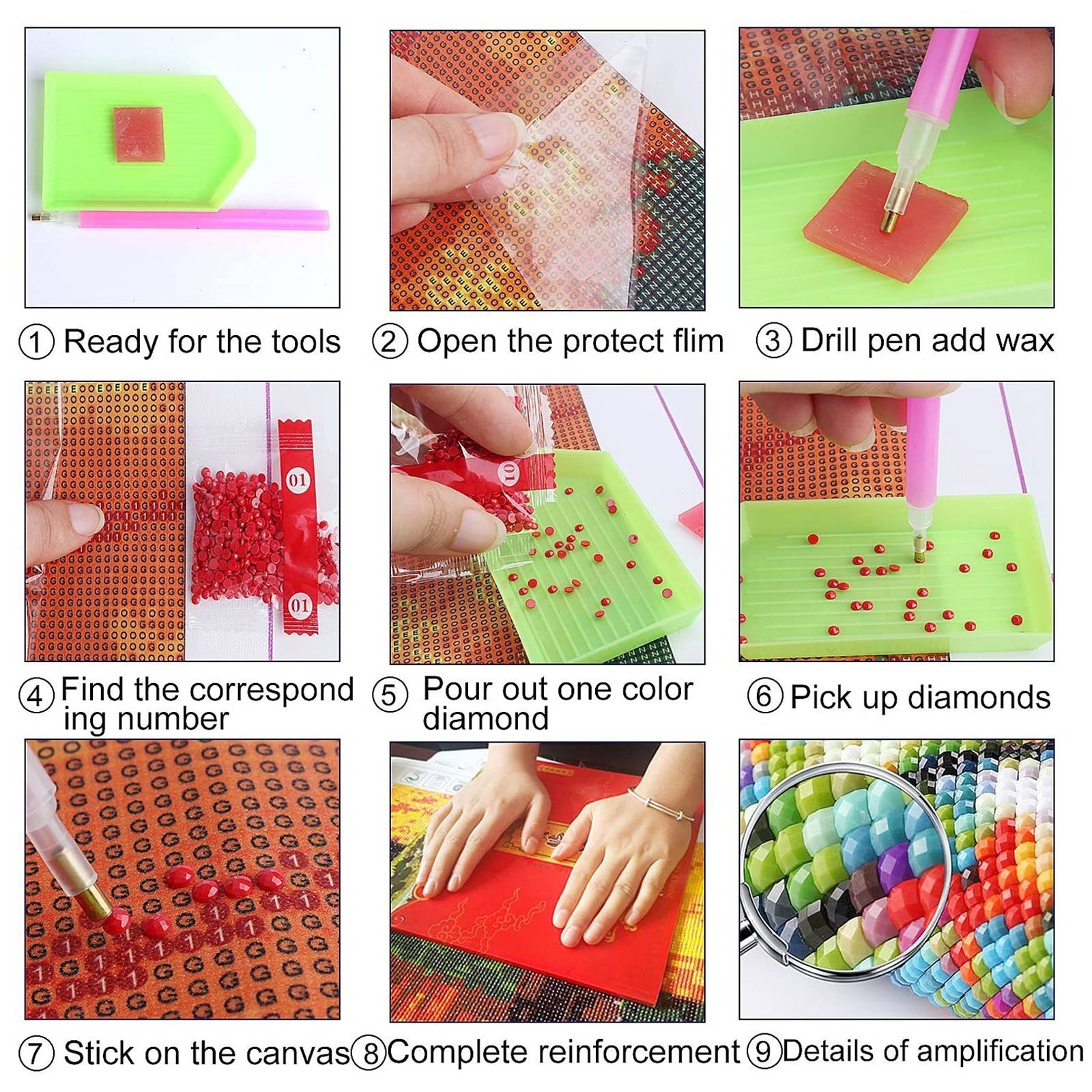 DIY 5D Diamond Painting Kit Christmas Rhinestone Embroidery Painting for Kids Adults Home Office Hotel Decor 12x16in