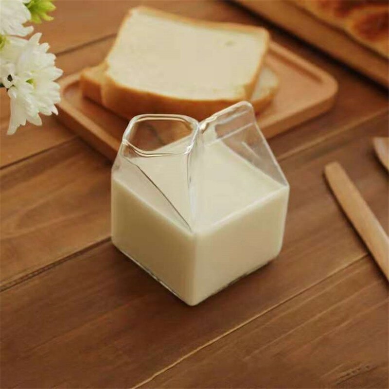 275ml Glass cup milk box coffee cups juice bottle clear glass