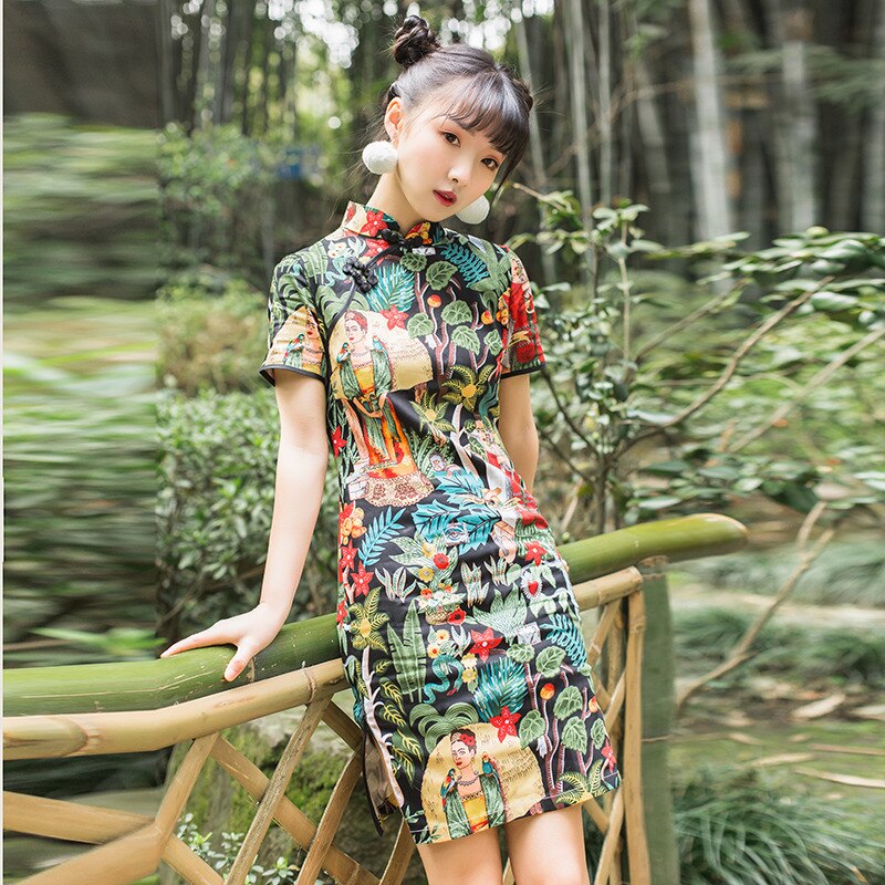 La tradición China vestidos Cheongsam chino estilo vestido chino vestido Cheongsam de mujer vestido Qipao Qi Pao