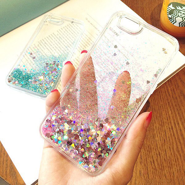 Liquido lusso Glitter Sabbia Stella Casse Del Telefono Mobile Per il iPhone 6 6s 5 5S 5SE 7 7 Plus cuore Dinamico Posteriore In Plastica Morbida Bordo Fundas