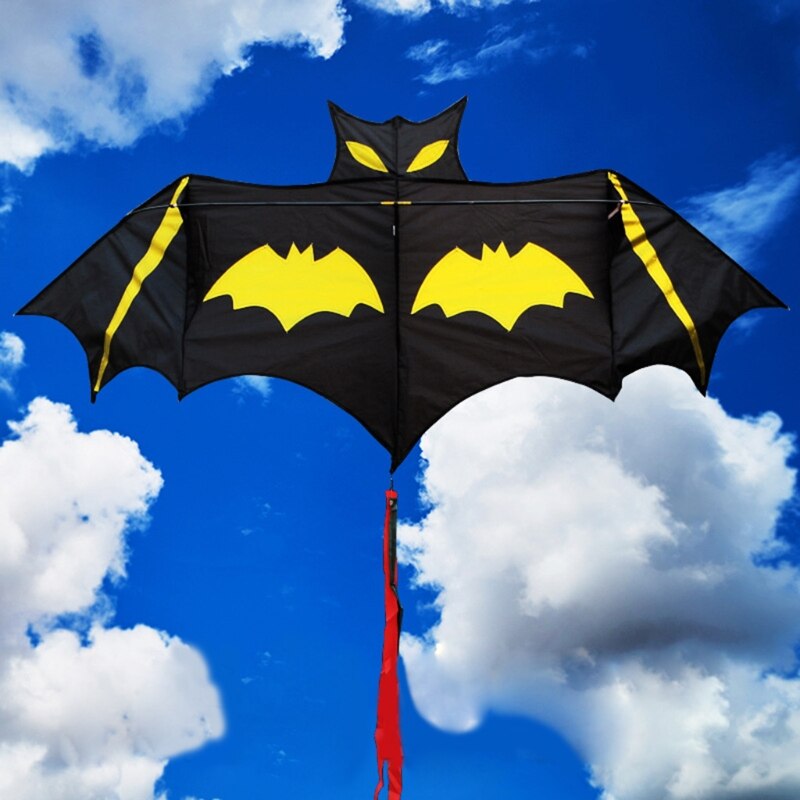 Black Bat Kite for Fun Assemble Kite with Long Ribbon Party &amp; Outdoor Toy Lightweight Outdoor Sports &amp; Activity Games