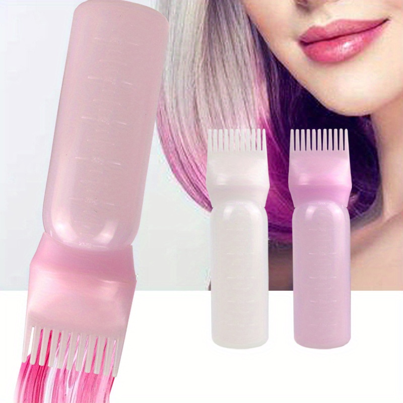 2pcs/Set Silicone Hair Comb With Root Comb Applicator Bottle Set Hair Oil Applicator Shampoo Brush Salon hair styling tools