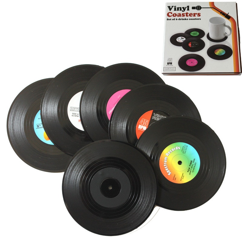 Mat Pad Table Placemat Stand for Mugs Cup Holder Coaster Heat-resistant Cup Coasters Vinyl Record Environmental Plastic