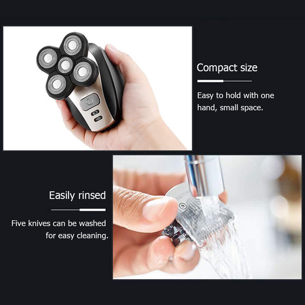 Personal Electric Shaving Razor Rechargeable Hair Trimmer 5 Shaver Heads Beard Hair Clippers Nose Hair Cutting Facial Brush