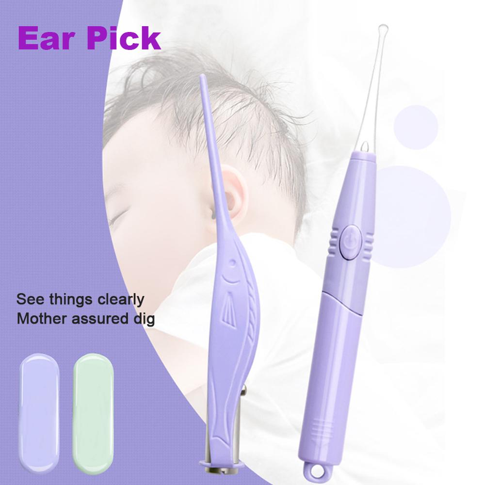 Baby Ear Cleaner Wax Removal Tool Flashlight Earpick Earwax Remover Luminous Curette Light Spoon