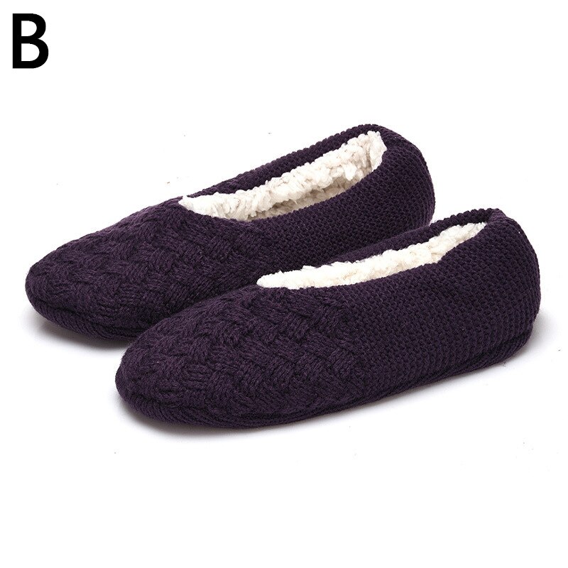 Calcetines gruesos antideslizantes para el hogar, zapatillas cálidas de felpa, calcetín de Color sólido, zapatos planos para el hogar y el dormitorio, nueva: B / 35-38