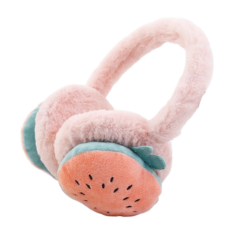 Ear Warmers For Kids Pink Strawberry Ear Muffs Girl Cute Plush Warm Soft Fluffy Cute Kawaii Winter Warm Earmuff Ear Muffs