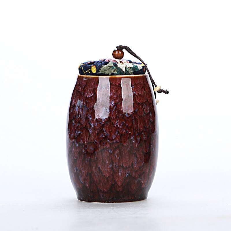 Ceremic Cremation Urns Funeral Pet Cat Dog Memorial Keepsake Ashes Container Jars Casket Columbarium Pets Memory: Dark Red