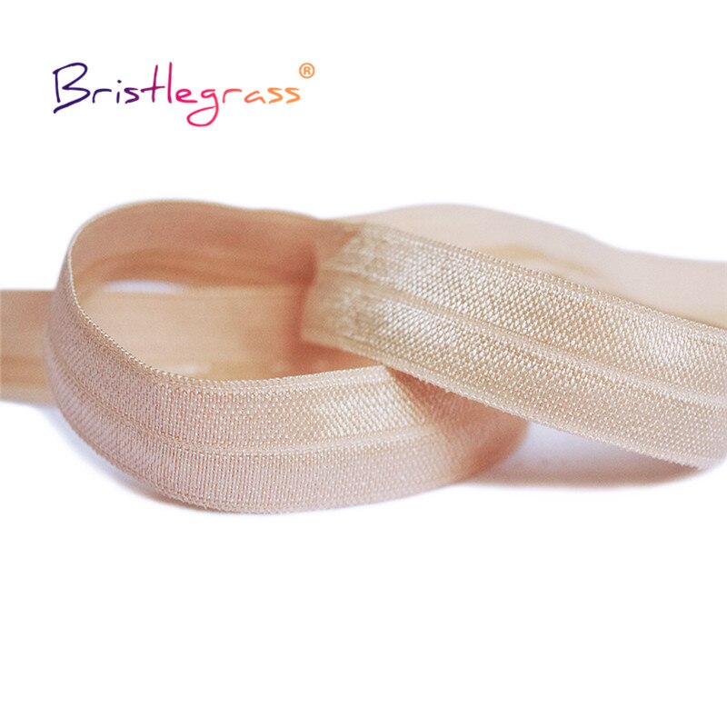 BRISTLEGRASS 2 5 10 Yard 5/8 &quot;15mm Silikon Greifer Shiny Foldover Elastische FOE Spandex Band Band Perücke kleid DIY Nähen Trim: Tan / 2 Yards