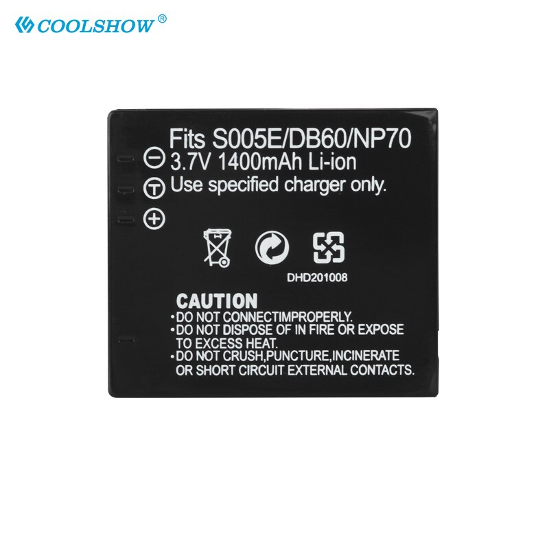 CGA-Batería de CGA-S005 S005E DB60 NP70, 1400mAh, para Panasonic Lumix DMC-FX180 LX1 LX2 LX3 FX01 FX07 FX100
