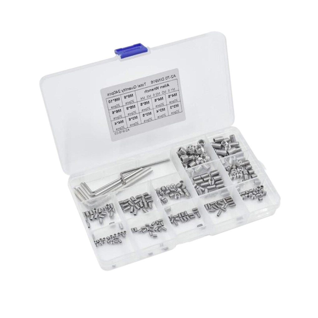 240pcs Socket Head Screw Sets 304 Stainless Steel Cap Screws Cap Bolts M3 M4 M5 M6 M8