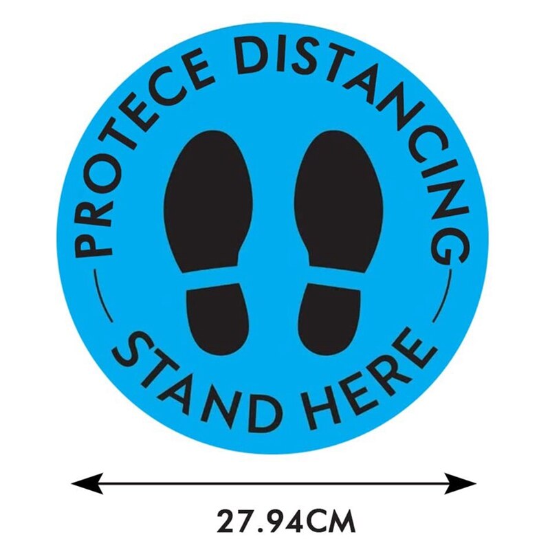 10Pack Social Distancing Floor Decals - Safety Floor Sign Marker - Maintain 6 Foot Distance - Anti-Slip