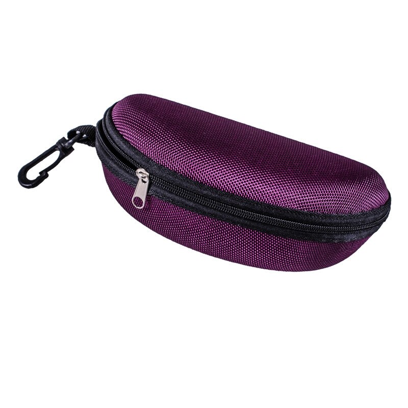 Portable Sunglasses Reading Glasses Carry Bag Hard Zipper Box Travel Pack Pouch Case: Purple