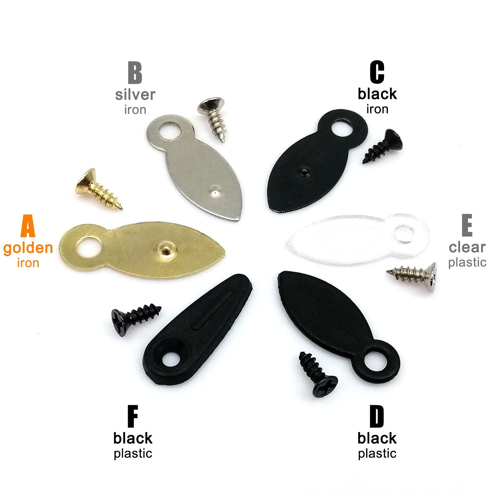 50pcs Black Golden Clear Transparent Metal Plastic Picture Photo Mirror Frame Backboard Turnbutton Turn Button Rotating Fixing