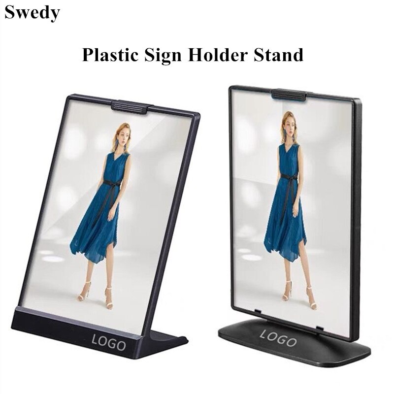 Cadre publicitaire en plastique Double face A6 105x148mm, pour Photo de bureau, Style Portrait, supports de panneaux inclinés en acrylique