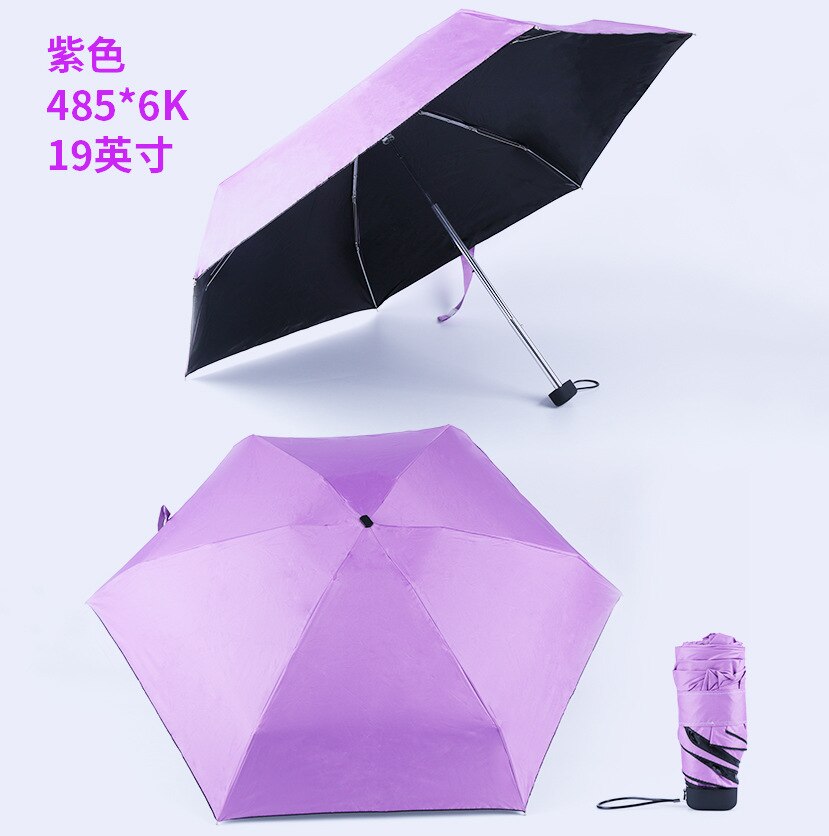Mini 5 Folding Umbrella Rain Women Parasol Cute Umbrella Parapluie As Novelty Protection Windproof Folding Umbrella: violet