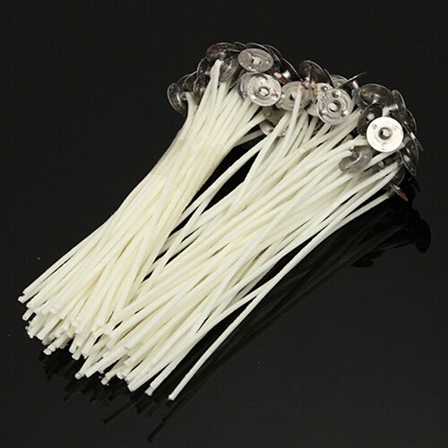 Mechas de vela no tóxicas de 10cm, mecha encerada para velas de Bajo humo con núcleo de algodón de apoyo, Material para velas, 30 Uds.